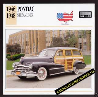 1946 1947 1948 PONTIAC STREAMLINER Woody Wagon Car CARD  