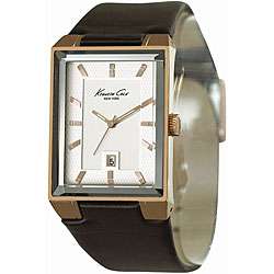 Kenneth Cole Mens Brown Leather Strap Watch  