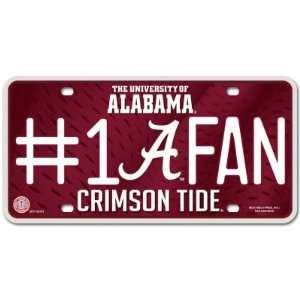  Alabama Crimson Tide UA NCAA License Plate #1 Fan Sports 
