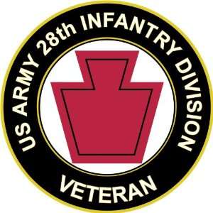  US Army Veteran 28th Infantry Division Sticker Decal 5.5 
