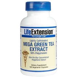 Life Extension Mega Green Tea Extract w/ Caffeine VCaps, 100 ct (Pack 