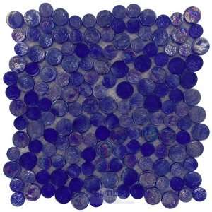  10 7/8 x 10 7/8 glass mosaic in cobalt blue iridescent 