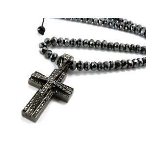   3D Cross Pendant with a 24 Inch Shamballah Necklace Iced Out Chain