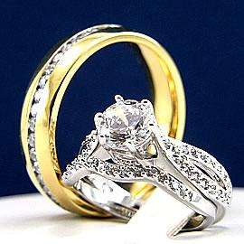   and HERS Engagement Mens and Womens Wedding Bridal Band Ring Set New