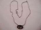 SARAH COVENTRY Abalone Necklace Pendant Silvertone Chai