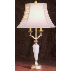  Twin Candle Design Silver Leaf Table Lamp