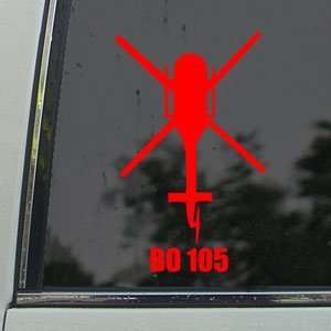  BO 105 Red Decal Military Soldier Truck Window Red Sticker 