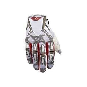  2011 FLY RACING KINETIC GLOVES (SMALL) (WHITE/SILVER 