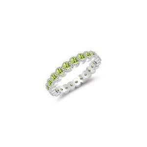  0.92 Cts Peridot Eternity Wedding Band in 14K White Gold 3 