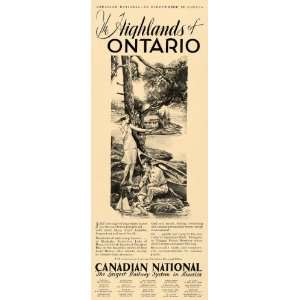  1930 Ad Canadian National Railway Ontario Highlands 