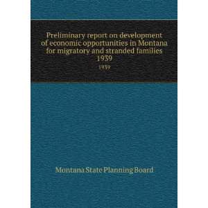Preliminary report on development of economic opportunities in Montana 