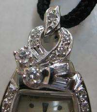 Vintage Paul Breguette Baguette Diamond 14k Gold Watch  