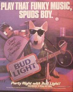   Play Spuds Mackenzie Original Party Animal Dog Bud Light Ad  