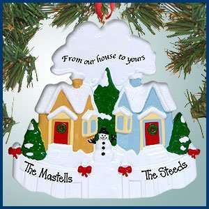 Personalized Christmas Ornaments   Snowy Neighbors   Personalized with 