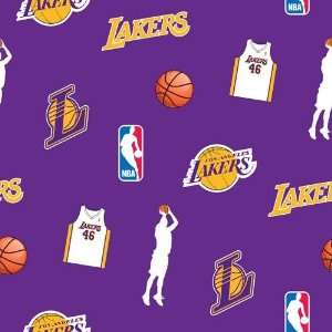  60 Wide NBA Fleece Los Angeles Lakers Tossed Fabric By 