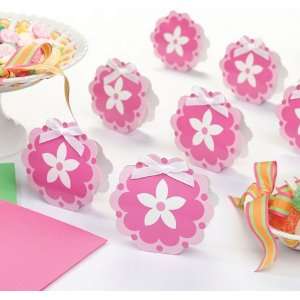  Set of 12 Pink Flower Favor Boxes 