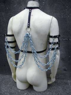 Mens Leather and Chain Wings Harness  Handmade  