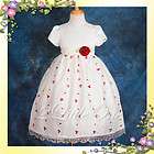 Wedding Flower Girls Dresses Pageant Party Ivory Burgundy Embroidery 
