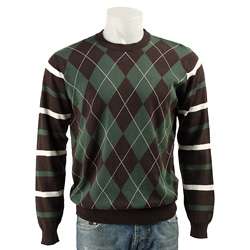 Jed Mens Crew Neck Argyle Long sleeve Sweater  