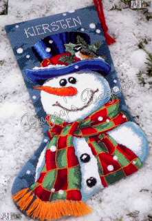   MR. FROST STOCKING Snowman,Chickadee Needlepoint Christmas Kit  