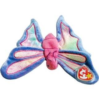 Flitter the Periwinkle and Pink Ty Dyed Butterfly   MWMT Ty Beanie 