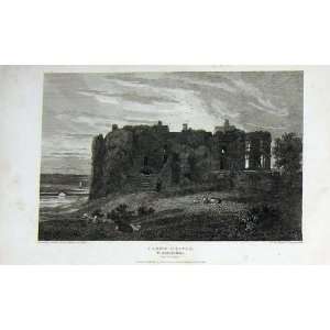  Wales View Carew Castle Pembrokeshire 1814 Ruins Cows 