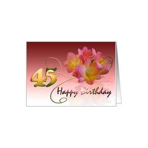   pink elegance age forty five birth card. Card Toys & Games