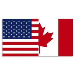   USA   Half Canada Flag (American Canadian) Sticker 