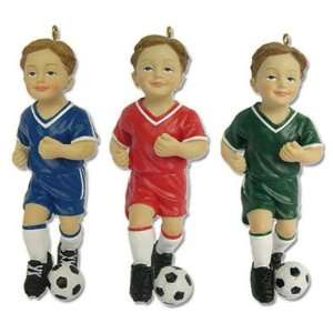  Soccer Boy Christmas Ornaments (set of 3) Sports 