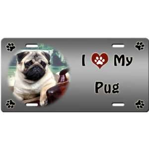  I Love My Pug License Plate
