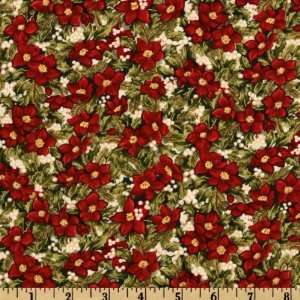   Vintage & Metallic Dot Vintage Rose Red Fabric By The Yard Arts