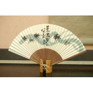  Authentic Japanese Hand Fan   Cloth Model #53 18  Toys 