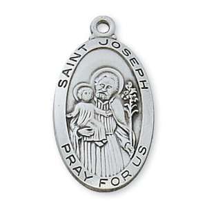  St. Joseph Sterling Oval Medal Jewelry