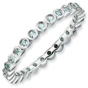  Sterling Silver Stackable Expressions Aquamarine Ring 