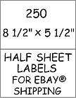 HALF SHEET LABELS FOR , 8 X 5 Labels, Perfed Sheet items in 
