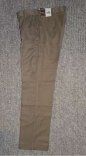   Mens Tan Flat Front Microfiber Dress Pants Size 28X29.5 30X30  