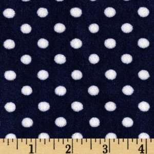  60 Wide Minky Polka Cuddle Midnight Blue Fabric By The 