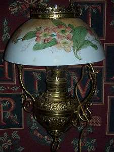 Antique Signed The Miller Lamp Victorian Pull Down Electrified Oil 