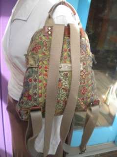 Fossil Canvas & Leather Sling Backpack Purse  