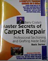Carpet Cleaning Repair Barry Costa Master Series DVDs  