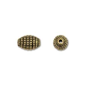  Metallite® 12mm Antique Gold Dimpled Oval Bead Arts 