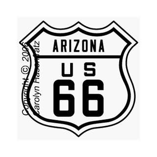  Arizona Route 66 Shield Mounted Rubber Stamp Arts, Crafts 