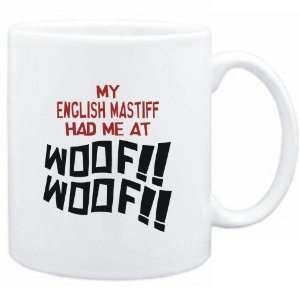  Mug White MY English Mastiff HAD ME AT WOOF Dogs Sports 