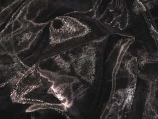 A08 Plain Black Crystal Organza Fabric Curtain by Yard  