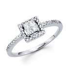   Square Princess Diamond Anniversary Ring 14k White Gold (1/3 Carat