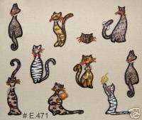 10PCS~ANIMAL PRINT CATS~FABRIC IRON ON APPLIQUES  