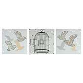Pack 3 Bird Cage & Lace Canvas
