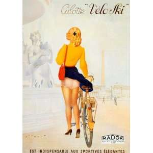  BICYCLE DRESS GIRL UNDERWEAR COLOTTE FRENCH VINTAGE POSTER 