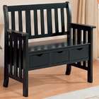   finish wood storage bench with 3 storage drawers and a solid wood seat