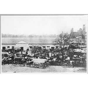   Washington, D.C. 1865  Hay Market,Horse drawn wagons